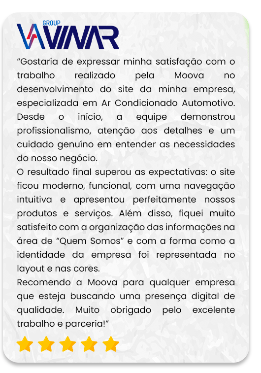 Group Vinnar - Mova Criativo - Feedback