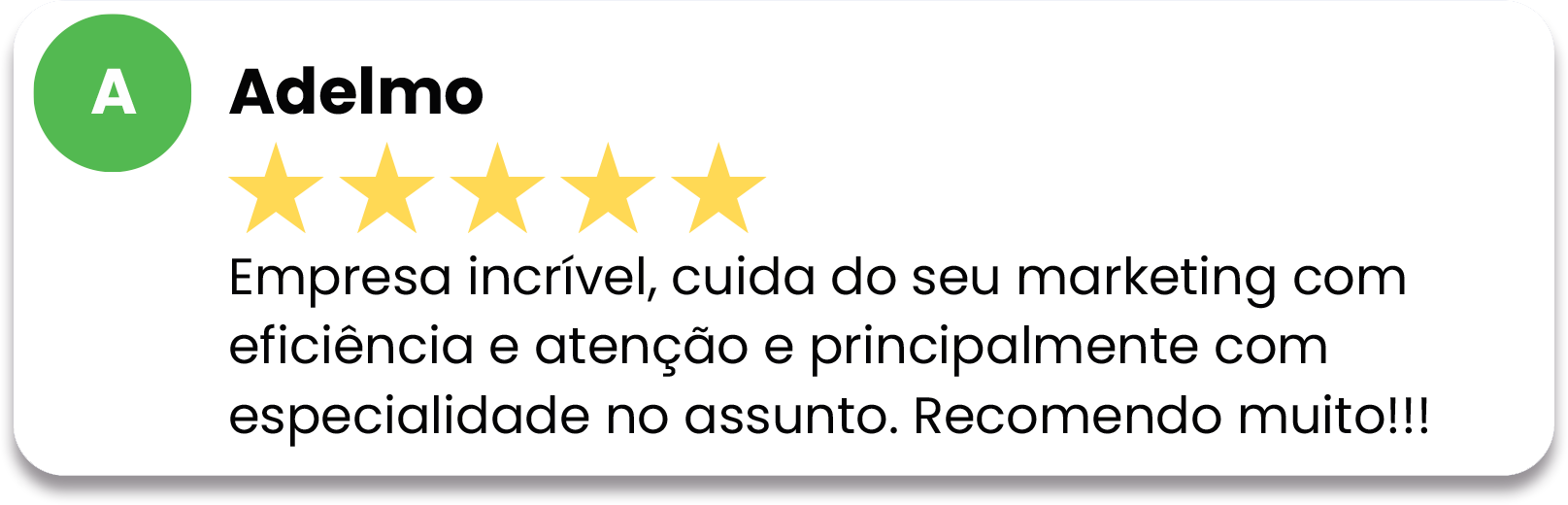 Feedback Mova Criativo Adelmo - Com Sombra